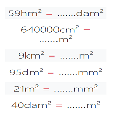 دروس وتمارين الرياضيات السنة الرابعة ابتدائي -  تحويل وحدات المساحة 1 